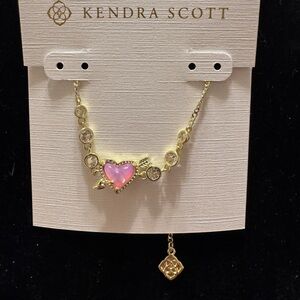 Kendra Scott Ari Heart Arrow Gold Tennis Bracelet w/Adjustable Extender